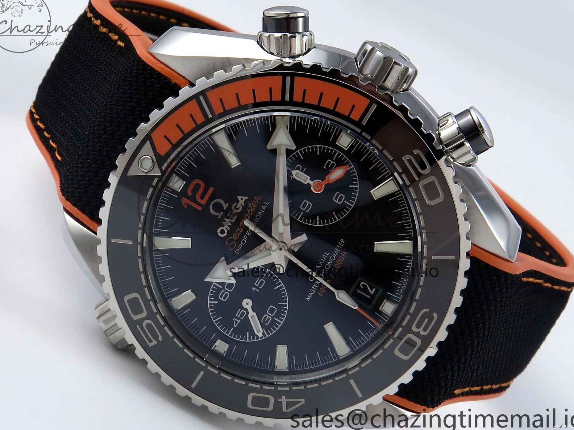 0112 Planet Ocean Master Chronometer 600M 45.5mm SS SCF 1:1 Best Edition Black Orange Bezel Black Dial on Black Rubber Strap A9900 Super Clone ModernLook 7667